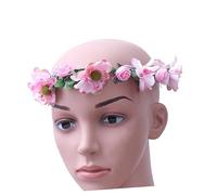 Healvian Bohemia Floral Headband Simulation Flower Crown Wreath Beach Headpiece for Weddings Festivals Parties Special Occasions Lightweight Comfortable Design