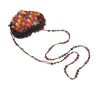 Healvian Bohemian Coconut Shell Crossbody Bag for Women Ethnic Beaded Sling Purse with Handwoven Natural Material Expanded Storage for Phone Lipstick Earphones Lightweight Shoulder Strap