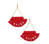 Healvian Bohemian Fan Shaped Woven Earrings for Women Lightweight Beach Jewelry Unique Summer Accessories for Girlfriends Daughters and Mothers Comfortable and Stylish Ear Accessories for