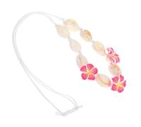 Healvian Bohemian Handmade Seashell Flower Necklace Soft Clay Beach Jewelry Lightweight Beaded Strand for Women Hawaiian Vacation Accessories