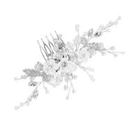 Healvian Boho Flower Bridal Hair Comb with Rhinestone and Crystal Beads Elegant Headpiece for Brides and Bridesmaids Unique Floral Hair Pins Accessories Silver