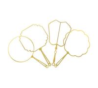 Healvian Bookmarks and Comfortable Feel Fan Shaped 4pcs Elegant Metal with Hollow Design Unique Golden Fan Outline for and Projects