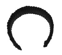 Healvian Braided Wide Headband for Women and Comfortable Wide Fit Hair Hoop with Elegant French Retro Design Black Fashionable Hairband for Skincare Makeup and Everyday Styling
