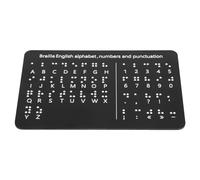 Healvian Braille Educational Panel with Raised Dots Numbers Punctuation Complete Teaching Aid for Blind Children Sturdy Material Horizontal Black Design