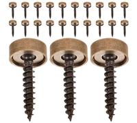 Healvian Brass Decorative Self Tapping Screws 12mm Fasteners with Caps 24pcs Featuring Corrosion Resistance and Secure Attachment for Cabinetry and Wall Use for Retrofitting and Assembling
