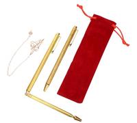 Healvian Brass Retractable Dowsing Rods Set with Carry Bag and Pendulum, Copper Divining L Rods for Energy Seeking and Water Detection, Portable Feng Shui Divining Tool for Home and Amateur