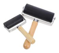 Healvian Brayers printmaking 2pcs Rubber Ink Rollers, Wooden Handle, 10cm and 6cm for Ink Application in printmaking and DIY Art Projects, Featuring Uniform Ink Distribution