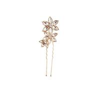 Healvian Bridal Flower Hairpin Diamond Alloy u Shape Headpin Elegant Wedding Jewelry