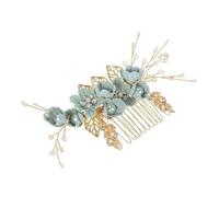 Healvian bridal hair comb clips sage green hair comb link wedding hair barrettes jewelry rhinestone bridal comb alloy comb crystal hair comb green