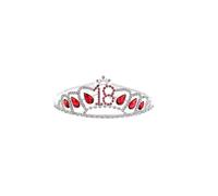 Healvian Bride Crown Red Crystal Crown Boys and Girls Birthday Number Headband Performance Headdress Fashion Unique