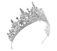 Healvian Bride Headpieces Bridal Party Tiaras Silver Rhinestone Alloy Lightweight Resistant to Deformation Baroque Vintage-inspired Design for Wedding Events