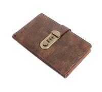 Healvian Budget Planner with Password Lock, Light Brown Pu Leather Cash Stuffing Notebook, Small Savings Tracker Journal for Expense Tracking and Personal Finance Management