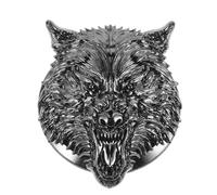 Healvian Car Ignition Button Cover Push to Start Protective Metal Wolf Head Design Gun Black Car Start Button Cover for Auto Interior Accessories