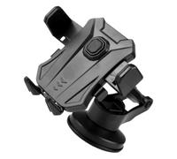 Healvian Car Phone Holder Mount with Suction Cup and Telescopic Arm, Air Vent Clip Mobile Phone Cradle in Black, Compatible with Car Dash Cameras and Gps Navigation Devices