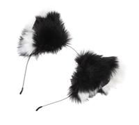 Healvian Cat and Fox Headband Ears Black and White Creative Animal Hair Band for Cosplay and Party Decorative Use Stylish Ears Headwear for Boys and Girls and Adults