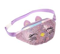 Healvian Cat Fanny Pack for Kids Cute Sequin Crossbody Bag Waist Pouch for Girls Age 8-10 Adjustable Strap for Travel and Everyday Use Random Style