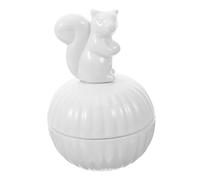 Healvian Ceramic Jewelry Box with Squirrel Figurine Small Trinket Case for Rings Earrings Necklace Decorative Jewelry Storage Organizer Women
