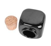 Healvian Ceramic Manicure Liquid Bottle with Practical Wooden Cork Black Nail Medicine Cup Durable Reusable Container for Acrylic Powder and Nail Design Storage Lightweight Compact