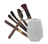 Healvian Ceramic Tea Ceremony Bottle Set with Different Tea-making Tools, Easy to Store and Strong White Tea Set Storage Holder, Gift for Friends and Relatives during Holidays