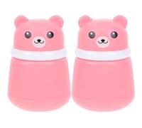 Healvian Charming Bear Compact Case 2pcs Cartoon Talcum Powder Container Infant Travel Powder Box Easy to Carry for Newborns