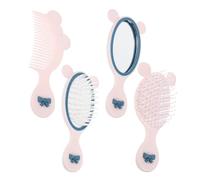 Healvian Children's Hair Brush and Detangling Comb 4pcs Set Small Cute Styling Combs Handheld Mirror for Girls Toddler Travel Hair Care