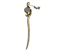 Healvian China Hairpin Ancient Style Folk-custom Hair Fork Tassel Hairpin for Hair Bun