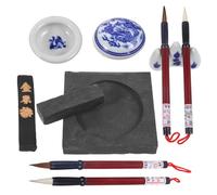 Healvian Chinese Calligraphy Set Featuring Good Toughness and Easy to Store for Beginners with Brush Pen and Inkstone Random Color Suitable for Brush Calligraphy and Ink Sumi Painting
