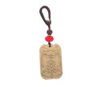 Healvian Chinese Lucky Taisui Keychain Brass Pendant Feng Shui Amulet for Wealth and Protection Car Bag Hanging Charm Asian Tradition Accessory
