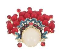 Healvian Chinese Style Peking Opera Brooch Pin for Women, Floral Jingju Han Dan Lapel Pin, Coat Jewelry Accessory for Shawls and Suits, Unique Corsage Gift for Festival Present