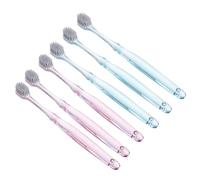 Healvian Classic Bristles Toothbrush 6Pcs Pack Soft Silver Ion Filaments Wide Head Design for Effective Tongue Cleaning and Preventing Teeth Recession for Travel and Outdoor Activities