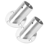 Healvian Closet Pole Socket Angled 90 Degree Beveled Rod Support Bracket with Rustproof Smooth Surface for Wardrobe and Shower Curtain Installation