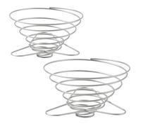 Healvian Coffee Filter Dripper Easy to Clean 2pcs Foldable Stainless Steel Silver Portable Lightweight and Drip Coffee Brewing for Travel Use