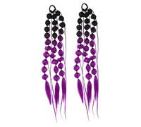 Healvian Colored Bubble Lantern Braids Hair Extensions for Women Long Seamless Ponytail with Dynamic Braided Design Quick Stylish Festival Accessory for Short and Long Hair