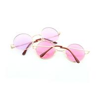 Healvian Colored Round Oversized Sunglasses Protection Lightweight Retro Glasses with Nose Pad for Men Women Fashionable Plastic Resin Frame