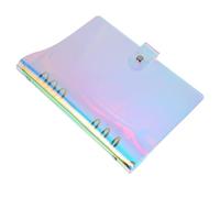 Healvian Colorful A5 Six-Ring Loose Leaf Binder Notepad Cover, Protective Book Sleeve for School Supplies, Student Notebook Cover with Holographic Shell for Office and Study