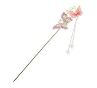 Healvian Colorful Floral Chinese Hair Stick with Tassel Traditional Style Chignon Pin for Women Long Retro Hair Decoration Accessory for Everyday and Formal Events