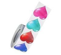 Healvian Colorful Heart Stickers Self-Adhesive Small Valentines Labels for Scrapbooking Wedding Envelopes Crafting Mother's Day Easy Peel and Strong Hold