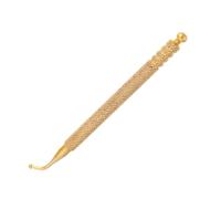 Healvian Copper Auricular Point Acupressure Pen with Curved Tip Non Slip Handle Ear Acupuncture Probe for Deep Tissue Massage and Pressure Relief Portable Health Tool for Ear Point