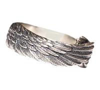 Healvian Couple Wing Ring Set Vintage Silver Adjustable Open Plume Rings for Men and Women, Small Statement Jewellery for Wedding, Festival, and Daily Wear