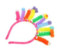Healvian Creative Cartoon Headband for Women Lightweight Plush Hair Hoop with Twisted Stick Funny Party Headdress and Carnival Prop Soft Colorful Accessory for Photo Booth and Dress-up