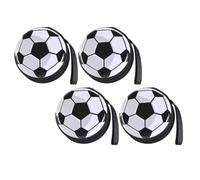 Healvian Creative Football Pattern Tinplate Coin Purses 4Pcs Set, Rounded Change Bags with Random Inner Colors, Football Shape Storage Pouches for and Sports Fans Random Color