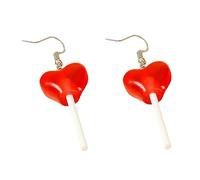 Healvian Creative Lollipop Heart Ear Dangle Earrings Lightweight Ear Drops Jewelry for Women Christmas Valentine's Day Birthday Party Daily Wear