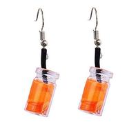 Healvian Creative Orange Fruit Drop Earrings Funny Ear Dangle Women Fashion Earbob Stylish Lightweight Accessories for Party Banquet Everyday Wear