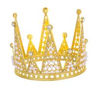 Healvian Crown Bridal Headpiece Wedding Cake Decoration Pearl Tiara Birthday Tiara for Women Women's Wedding Hair Accessory