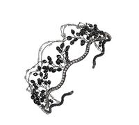 Healvian Crystal Beaded Rhinestone Crown Headband Lightweight Comfortable Wedding Bridal Hair Accessory for Women Party Birthday Cosplay