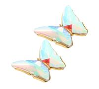Healvian Crystal Butterfly Shoe Clips for Women with Ab Color Effect Plated Base Rhinestone Shoe Brooches Elegant DIY Accessories for High Heels Wedding Dress and Garment Decoration in