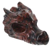 Healvian Crystal Dragon Skull Head Ornament with Elegant Design and Unique Shining Brown Crystal Material, for Meditation and Reading, Decorative Dragon Home Décor Sculpture for Tabletop