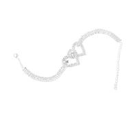 Healvian Crystal Heart Rhinestone Anklet Adjustable Foot Chain Jewelry for Women Beach Anklet Elegant Double Heart Design Stylish Summer Accessory
