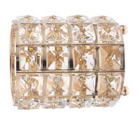 Healvian Crystal Makeup Brush Holder with Stable Low Center of Gravity Multipurpose Pen and Cosmetic Storage Container for Home Desktop Organization Stylish Golden Design for Makeup