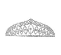Healvian Crystal Wedding Headpiece for Women Shimmering Princess Tiara with Radiant Crystal Embellishments Bridal Crown for Bride Prom Birthday Party Silver Alloy